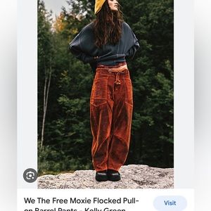 We The Free Moxie Flocked Barrel Velvet Jeans